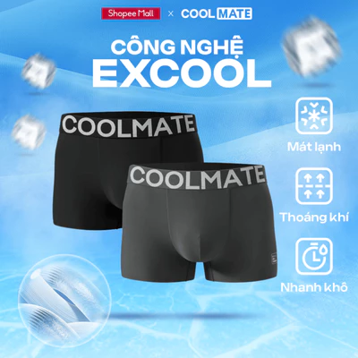 [MUA 3 GIẢM 12%]Combo 2 quần Lót Nam Trunk Excool Clean Cut II Coolmate thoáng mát, thấm hút