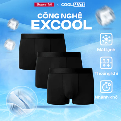 [TẶNG COMBO TẤT ĐƠN 329K]Combo 03 Quần lót nam Trunk Excool Microfiber Seamless (Không đường may) Coolmate