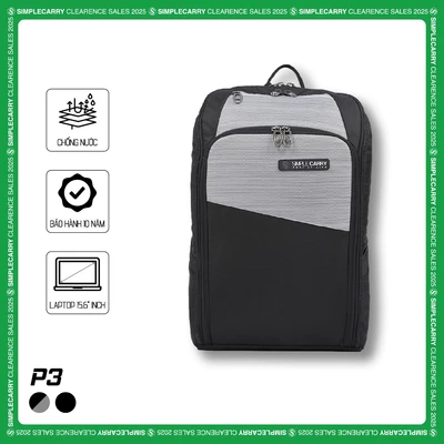 Balo Hàn Quốc SimpleCarry P3 Màu Đen/Xám, Có Lưới Thoáng Khí, Thiết Kế Ôm Sát Hai Vai