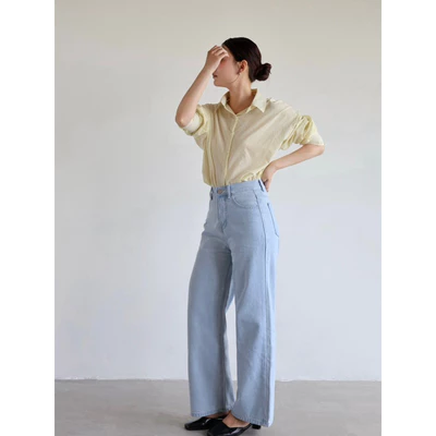 Quần jeans ống suông vừa hack dáng | 𝐒𝐎𝐌𝐒 | 𝐑𝐚𝐰 𝐏𝐚𝐧𝐭𝐬