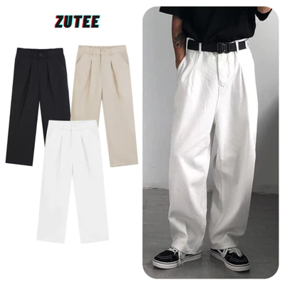 Quần Kaki Xếp Ly Ống Rộng ZUTEE Vải Đẹp Mềm Thoáng Mát