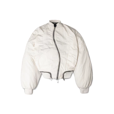 Áo Khoác Bomber Goldie "AIR CURVED ZIPPED" Khóa Cong Kháng Nước Màu Trắng