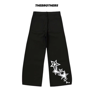 Quần Jean dài ống rộng in hình ngôi sao starlight THEBROTHERS Unisex -Wideleg Jean