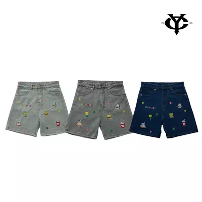 WHOSE x YC1996 - Quần Short Jeans Ngắn Thêu Hoạ Tiết 3 Màu Local Brand Unisex