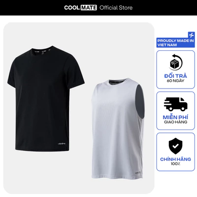 [TẶNG TẤT]Set thể thao Áo thun Coolmate Basics và Áo tanktop Active Essentials thoáng mát Coolmate