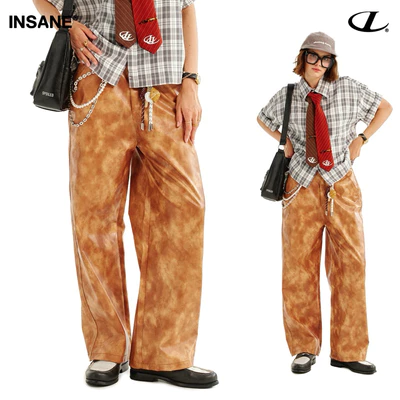Quần Dài InsaneClo LEATHER PANTS Form Suông Rộng Unisex Chất Liệu Da