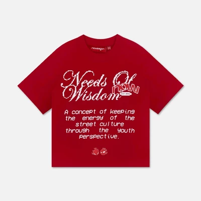 Áo thun NEEDS OF WISDOM Script Tee - Red - Local Brand Chính Hãng