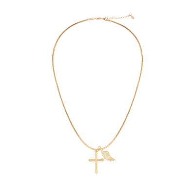 Dây Chuyền Thánh Giá Charm Cánh Gold