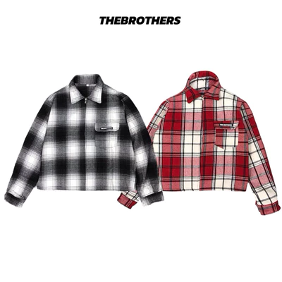 Áo khoác caro nam Flannel Jacket THEBROTHERS form Boxy - chất dày dặn nhiều màu form ngang thắt lưng