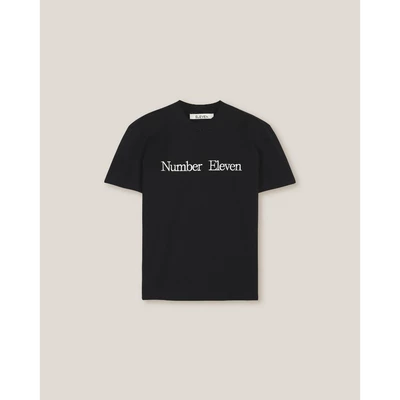ELEVEN - Áo baby tee nữ Printed Number Eleven Line - màu Đen