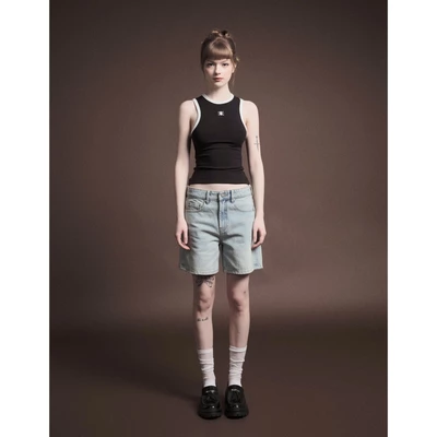 Eleven - Áo Tank Top Viền Tương Phản Thêu Mono | Màu Đen