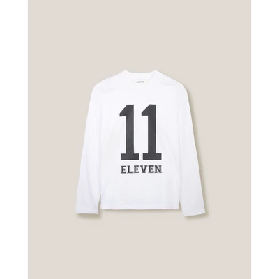 ELEVEN - Áo thun dài tay in số 11 màu Trắng