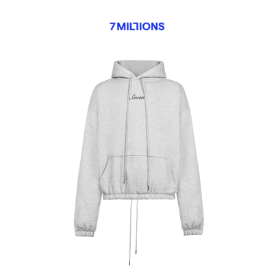 Áo Khoác Hoodie Dây Rút Seven Embroid Vải Nỉ Chân Cua 7MILLIONS (Nâu & Xám & Xanh Rêu)
