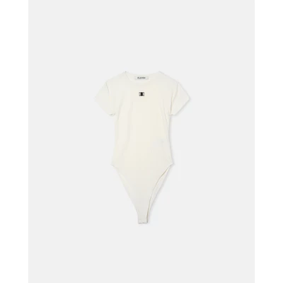 Eleven - Bodysuit Cổ Tròn Thêu Mono | Màu Trắng