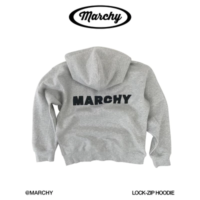 MARCHY - Lock Zip Hoodie - Áo khoác dây kéo khóa gài cổ