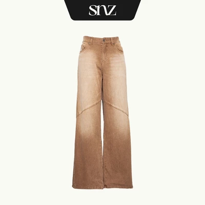 Quần Jeans Wide Leg SNAZZY Unisex Nam Nữ Ống Rộng Chính Hãng - FADED BROWN