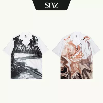 Áo Sơ Mi Nam Snazzy Vải Lụa Thoáng Mát Form Regular Họa Tiết Thoải Mái Cuban Shirt
