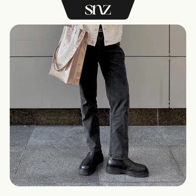 Quần Jeans Baggy Nam Ống Suông Rộng Dáng Đứng Snazzy Straight Grey