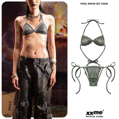Combo Pixel Bralette ( Có Mút ) + Pixel Panties - Màu Fullprint