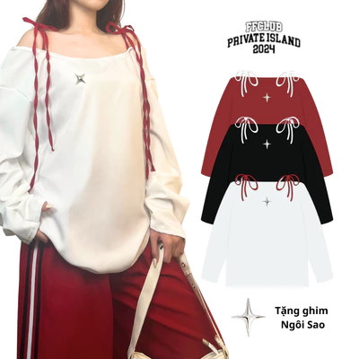 ÁO KAKI NỮ PHỐI 2DÂY TRỄ VAI FORM RỘNG FFCLUB MIX 2