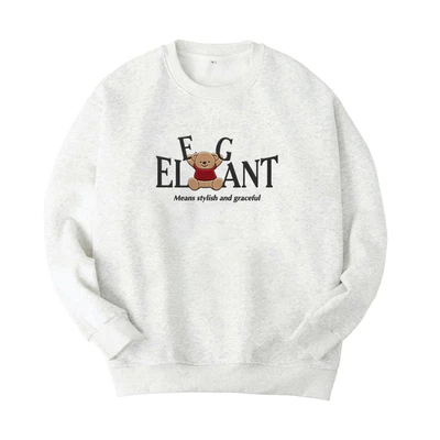 Áo sweater Elegant nỉ bông nam nữ form rộng, Áo nỉ bông tay dài dày dặn cực ấm
