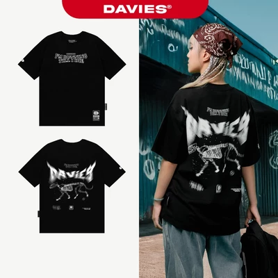 Áo thun local brand DAVIES nam nữ form rộng tay lỡ màu đen Stay tee| D28-T7