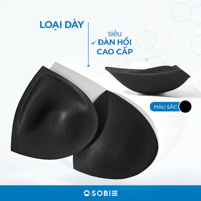 Mút nâng ngực tam giác loại dày siêu đàn hồi cao cấp SOBIE ĐEN