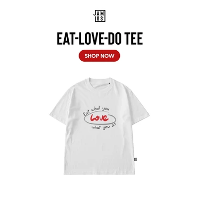 Eat-Love-Do Tee - Áo thun boxy vải cotton Jamlos in chữ typo thông điệp