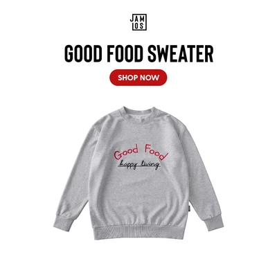 Good Food Sweater - Áo nỉ chân cua tay dài Jamlos thêu chữ typo thông điệp
