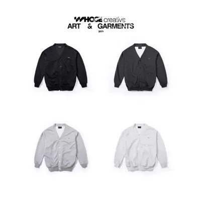 CARDIGAN SYMBOL LOGO - Áo cardigan nỉ 2 da (Có túi trong) logo mạ hợp kim Whose Studio