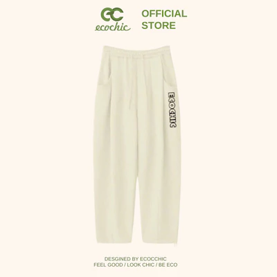 Set Bộ Quần Nỉ Ống Rộng ECOCHIC Lót Da Cá Chính Hãng Cao Cấp Cạp Cao Thể Thao Năng Động B107 B101