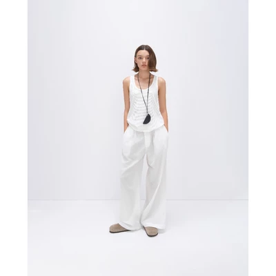 HIGHCHIC - STELLA PANTS - QUẦN DÀI LINEN TRẮNG - KIỂU DÁNG THANH LỊCH