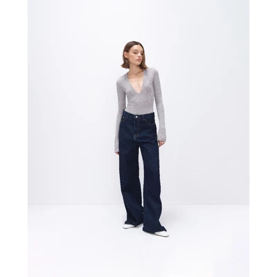 HIGHCHIC - LOR JEANS - QUẦN JEANS DÁNG SUÔNG BLUE NAVY - KIỂU DÁNG SANG TRỌNG
