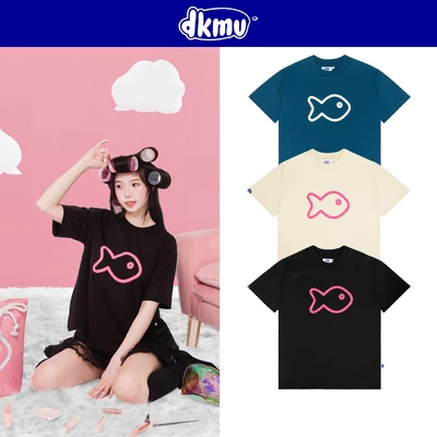 Áo thun local brand DKMV màu đen, kem, xanh biển hình in cá đáng yêu Tee Bé Cá | K21-T1