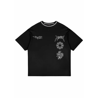 spiky punk tee black áo thun boxy đen y2k