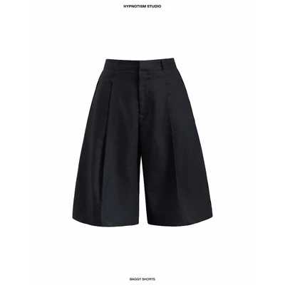 HYPNOTISM | “BAGGY SHORTS” - Quần lửng xếp ly sườn ống rộng xoè nhẹ phong cách streetwear cá tính