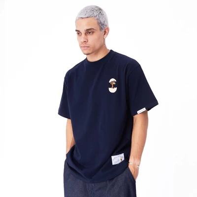 Áo thun cổ tròn tay ngắn YELLOW FLICKER họa tiết dd thêu unisex