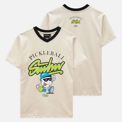 Áo Thun Nam Pickleball Black Neck,  Chất Vải Cotton Thoải Mái, AT0242,SOME HOW STORE