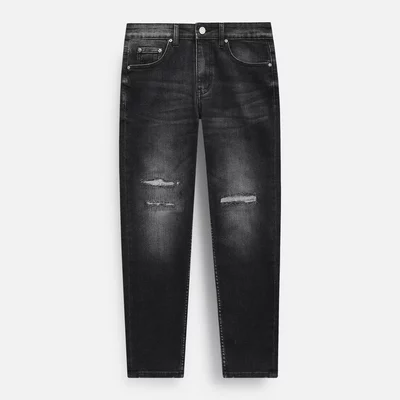 Quần Jean Nam Slim Knee Sewing Black, Chất Vải Jean Cotton Thoải Mái, QJ0100,SOME HOW STORE