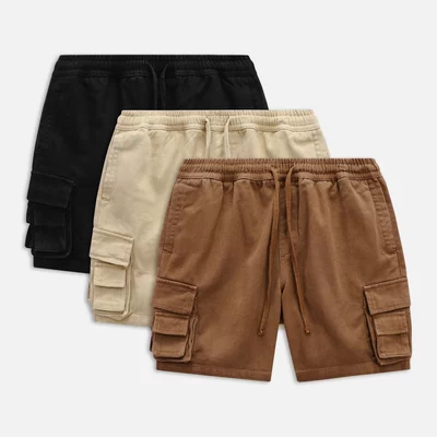Quần Short Nam Cargo Khaki Basic, Chất Vải Jean Mộc Thoải Mái, QS0085,SOME HOW STORE