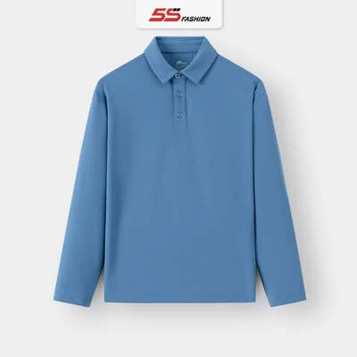 Áo Polo Nam Dài Tay 5S Fashion Chất Liệu Mềm Mịn, Ấm, Thiết Kế Basic Dễ Mặc APD24006