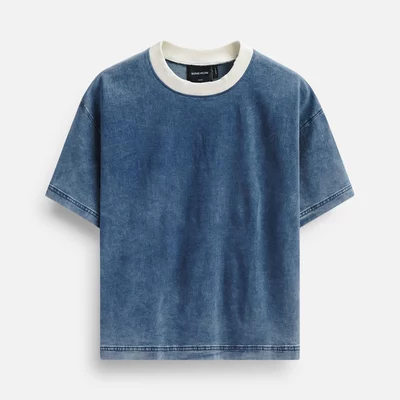 Áo Thun Nam Boxy Denim Beige Round, Chất Vải Denim Thoải Mái, AT0244, SOME HOW STORE