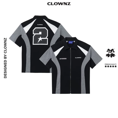 Áo sơ mi ClownZ Number 2 Heavy Duty Cotton Shirt vải da lộn style gothic unisex nam nữ local brand
