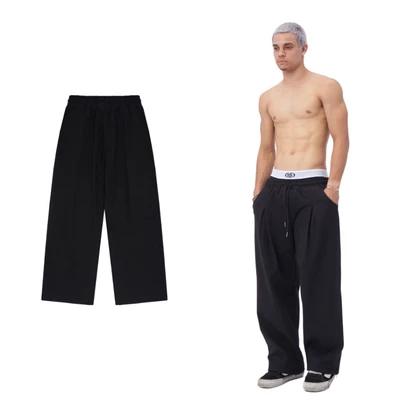 Quần dài ống rộng UNISEX TRACK PANTS THEMIDDLE - ĐEN
