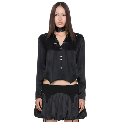 Áo sơ mi nữ thiết kế form Cropped fit - BEUTER WMNS Poplin Women's Shirt Black