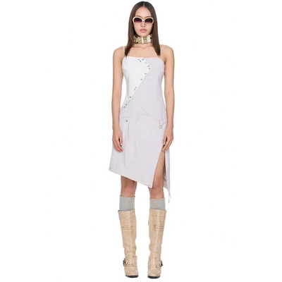 Đầm dây ngắn nữ thiết kế kẻ sọc - BEUTER Stripe Mini Dress Pink Gray