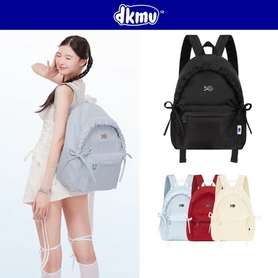 Balo đi học nữ đẹp DKMV màu đen, xanh nhạt, kem và đỏ thiết kế nắp dây rút độc đáo Mallow Backpack | K-P43