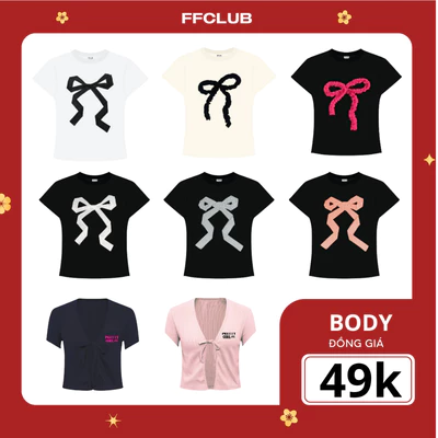 Áo thun Body FFCLUB tay ngắn cổ tròn đơn giản phong cách cổ điển thời trang Mix