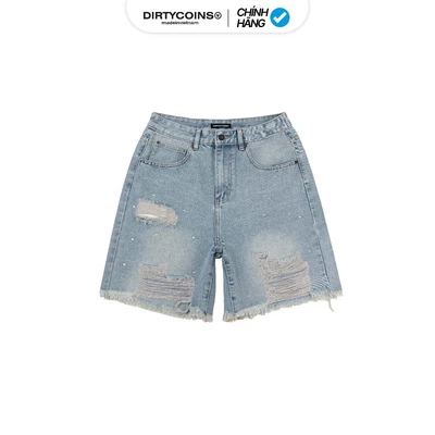 Quần DirtyCoins Denim Shorts Studs - Blue Wash
