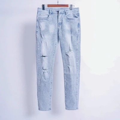 Quần jean nam quần bò phối rách thời trang chất jean co dãn thoải mái hàng y hình